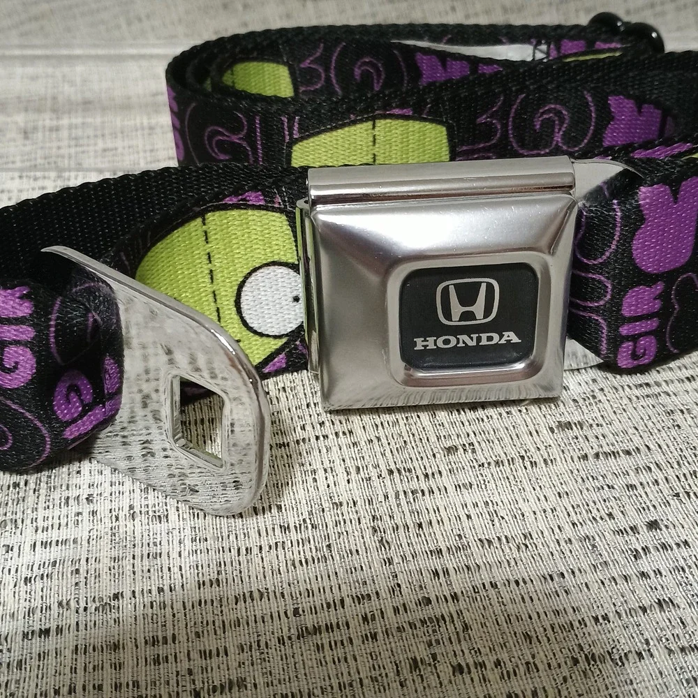 HTF Buckle-Down Invader Zim Gir Honda Seatbelt Belt Purple Black Y2K Streetwear